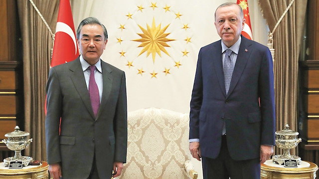 Cumhurbaşkanı Recep Tayyip Erdoğan, Çin Halk Cumhuriyeti Dışişleri Bakanı Vang Yi’yi kabul etti.