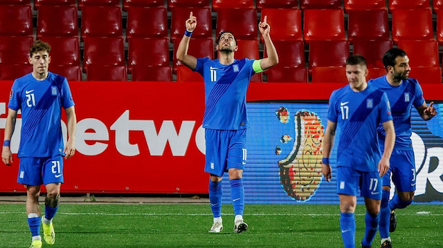 Anastasios Bakasetas'ın gol sevinci.