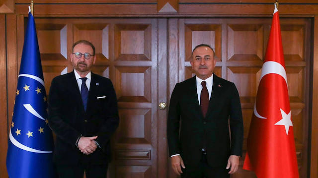 Avrupa Konseyi Parlamenter Meclisi (AKPM) Başkanı Rik Daems ve Dışişleri Bakanı Mevlüt Çavuşoğlu