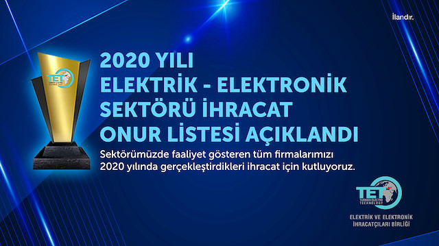 2020 YILI ELEKTRİK -ELEKTRONİK İHRACAT ONUR LİSTESİ