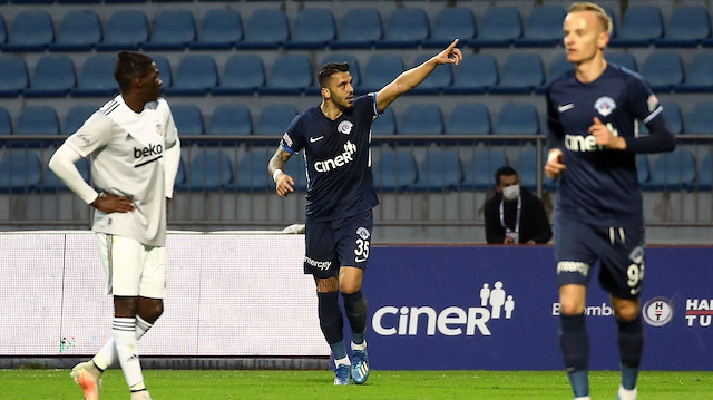 Aytaç Kara'nın Beşiktaş'a attığı gol sonrasında yaşadığı sevinç.