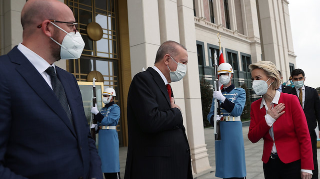 Charles Michel, Cumhurbaşkanı Erdoğan ve Ursula von der Leyen 