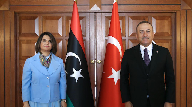 Libya Dışişleri Bakanı Necla el-Menguş ve Dışileri Bakanı Mevlüt Çavuşoğlu