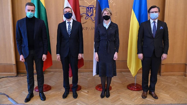 Ukrayna Dışişleri Bakanı Dmitriy Kuleba, Litvanya, Letonya ve Estonya Dışişleri Bakanları ile ortak basın toplantısı düzenledi.