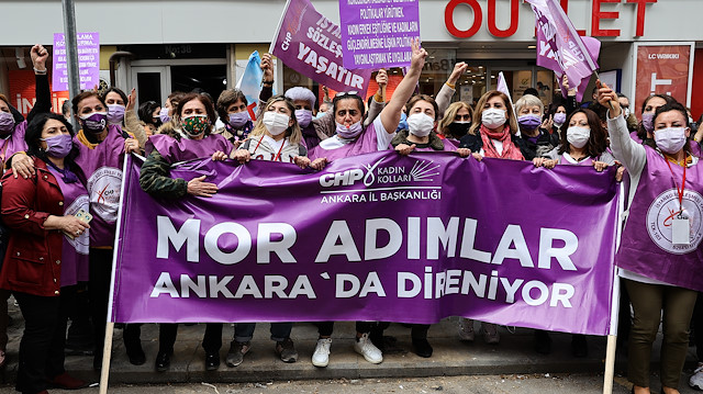 CHP'li kadınlar İstanbul Sözleşmesi'nin fesh edilmesi kararının iptalini istedi. 