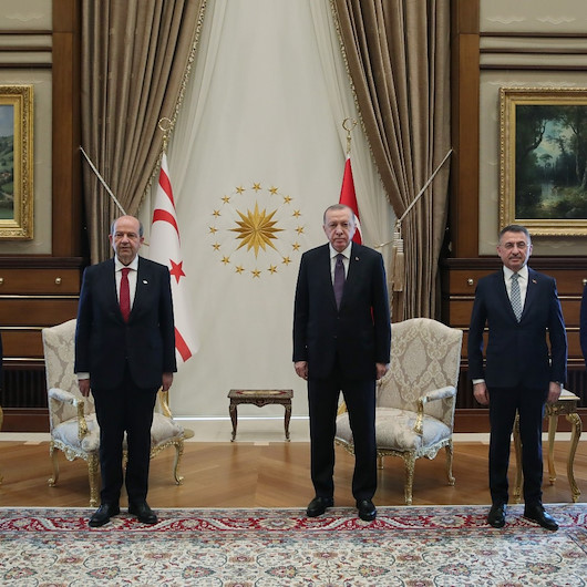 Cumhurbaşkanı Erdoğan, KKTC Cumhurbaşkanı Ersin Tatar ile görüştü