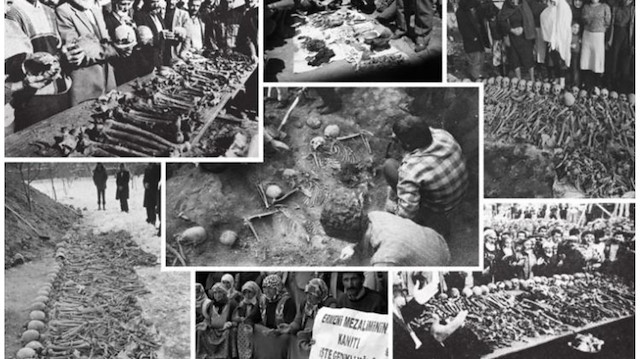 Ermenilerin Birinci Dünya Savaşı sırasında silahsız sivillere yönelik katliamları, toplu mezar kazılarıyla gözler önüne serildi. Kazılarda elde edilen bulgular, Ermeni çetelerin Müslüman ahaliyi insanlık dışı işkencelerle katlettiğini kanıtlıyor.