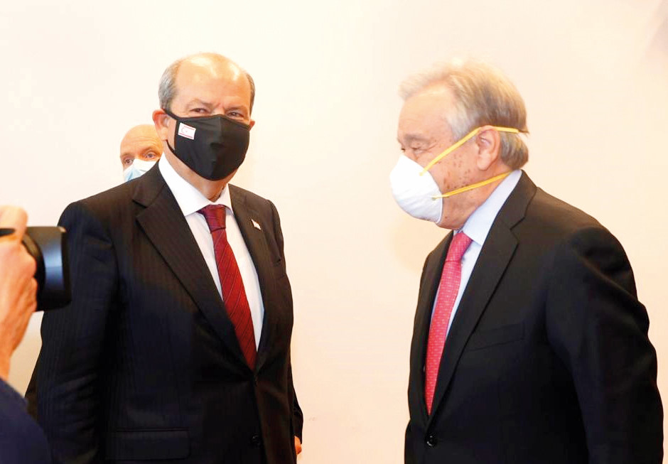 KKTC Cumhurbaşkanı Ersin Tatar ve BM Genel Sekreteri Antonio Guterres