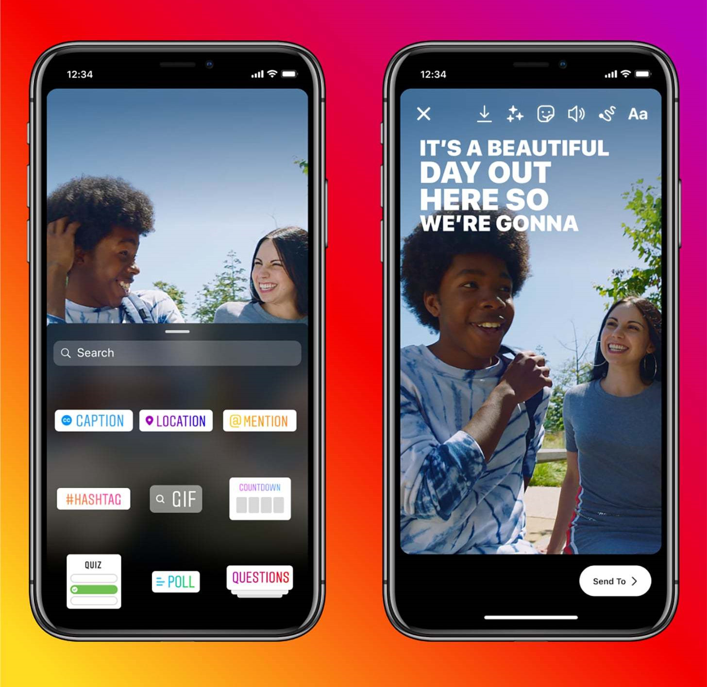 Instagram bu sayede çıkartma desteğiyle birlikte altyazı özelliğini etkinleştirmeyi sağlıyor. 