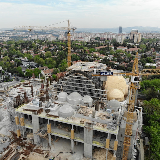 Yüzde 75i tamam: 20 bin kişilik Levent Camii havadan görüntülendi