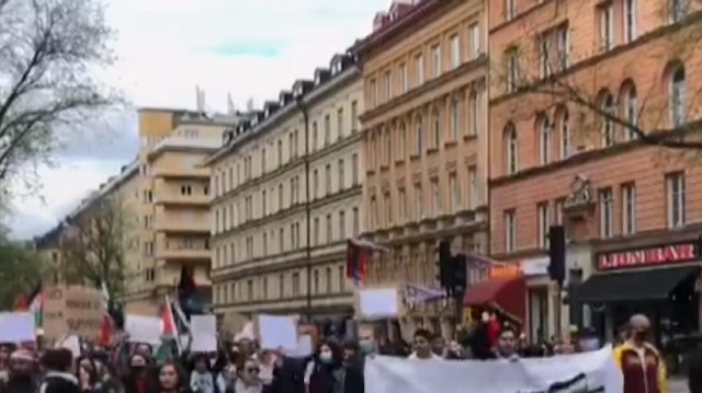 İsveç'te İsrail'in Filistin'e yönelik saldırıları protesto edildi