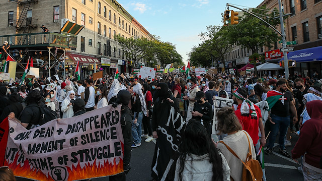 New York'da Filistin’e destek gösterisi

