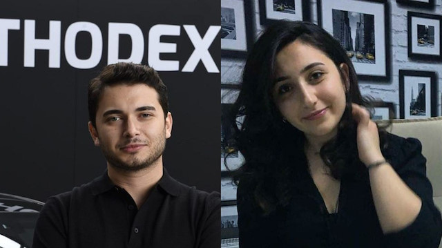 Thodex'in firari CEO'su Fatih Faruk Özer (solda) ve yakalanan Rana Azap (sağda)
