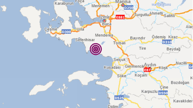 Depremin Merkez üssü Menderes ilçesi olarak açıklandı. 