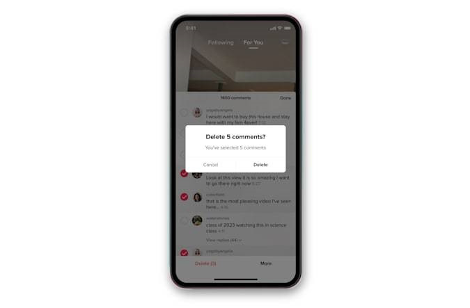 Bundan böyle TikTok'da çoklu profil ve yorum seçimiyle birlikte silme ya da engelleme işlemleri gerçekleştirilebiliyor.