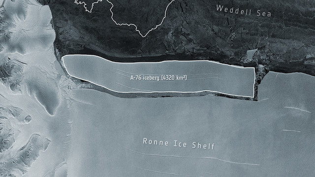 Ronne Buz Sahanlığı’ndan 4 bin 320 kilometrekarelik bir buz kütlesi koptu.