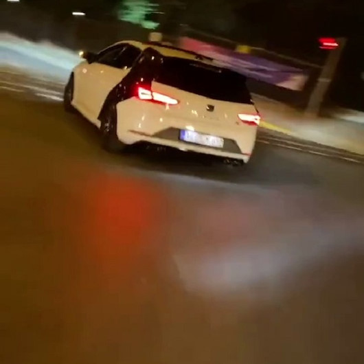 Küçükçekmecede drift atan maganda kamerada
