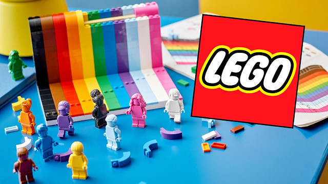 Lego'dan çocuk oyuncaklarına LGBT tasarımı. 