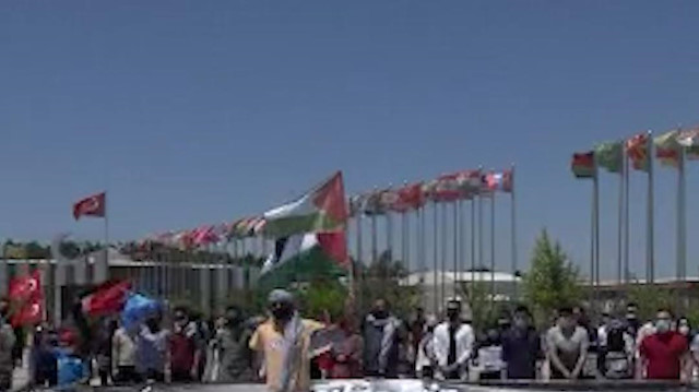 Gaziantep'te işgalci İsrail'in zulmune sessiz kalan ülkelere karşı sessiz protesto düzenlendi