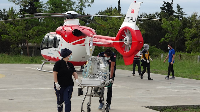 Samsun'da ambulans helikopter dört günlük bebek için havalandı