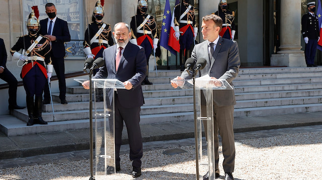 Fransa Cumhurbaşkanı Macron, Ermenistan Başbakanı Paşinyan ile görüştü