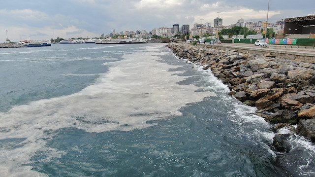 Bostancı Sahili’nde deniz salyası yoğunluğu su altı kamerasında