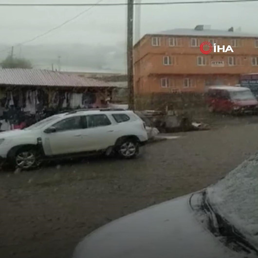 Gümüşhaneye Haziran ayında kar yağdı