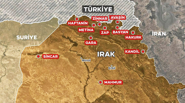 Hakurk’tan Sinat-Haftanin’e uzanan bölgede terörist barınakları yerle bir edildi, kurulan TSK üsleriyle 7/24 tedbir alındı.