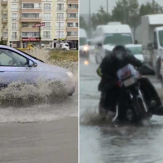 Başkentte yağış su baskınlarına neden oldu: Yollar göle döndü