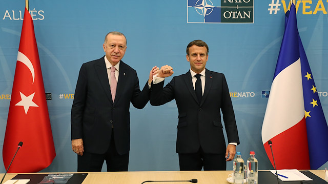 Cumhurbaşkanı Erdoğan ve Fransa Cumhurbaşkanı Macron.