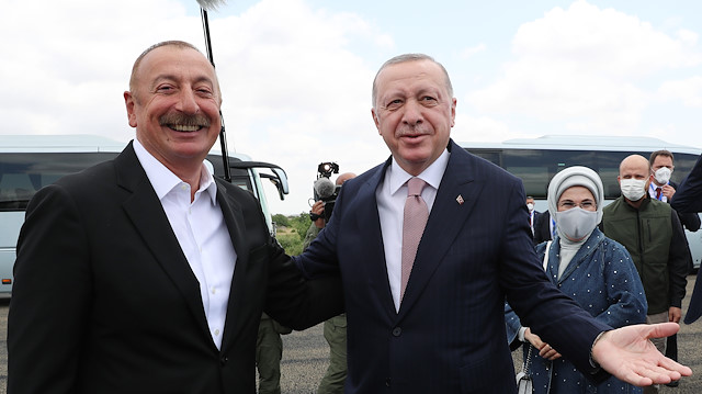 Cumhurbaşkanı Recep Tayyip Erdoğan ve Azerbaycan Cumhurbaşkanı İlham Aliyev.