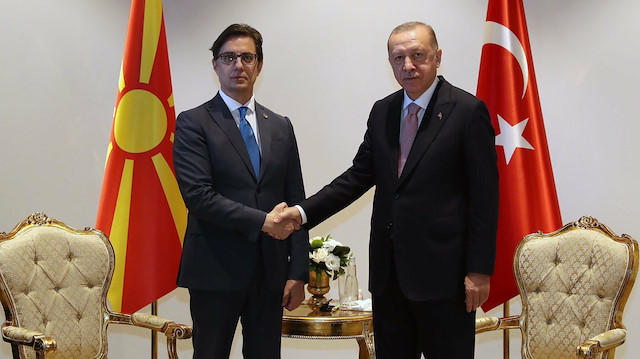 Kuzey Makedonya Cumhurbaşkanı Stevo Pendarovski ve Cumhurbaşkanı Recep Tayyip Erdoğan