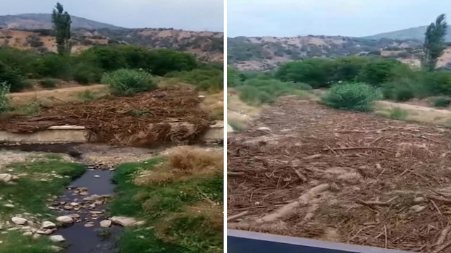 Nazilli'de sağanak yağış dereyi taşırdı: Korku dolu anlar kameraya yansıdı