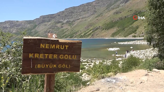Nemrut Krater Gölü kampçılara mesken oldu