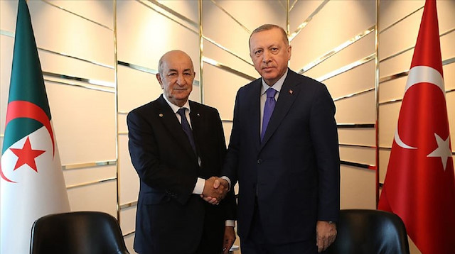 Cezayir Cumhurbaşkanı Tebbun ve Cumhurbaşkanı Erdoğan.