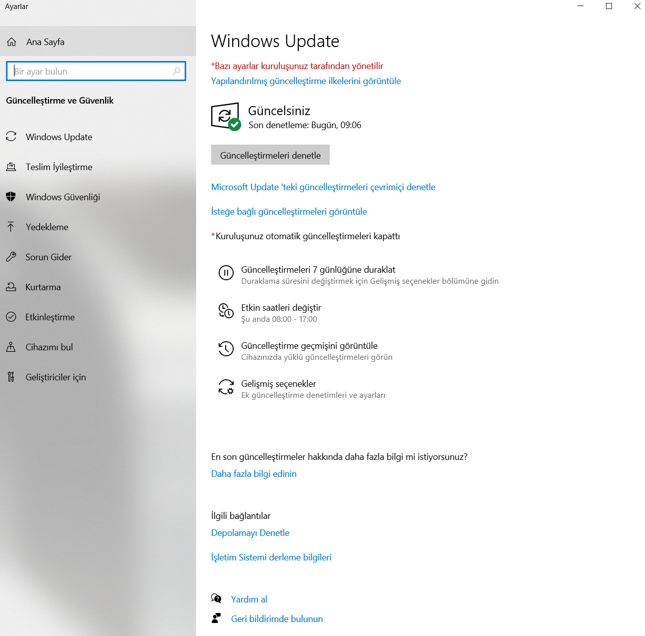 Güncellemeleri doğrudan Ayarlar üzerinden Windows Update sayesinde kontrol edebilirsiniz.
