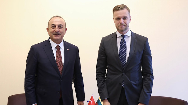 Dışişleri Bakanı Mevlüt Çavuşoğlu ve Litvanya Dışişleri Bakanı Gabrielius Landsbergis görüşmesinden servis edilen kare.