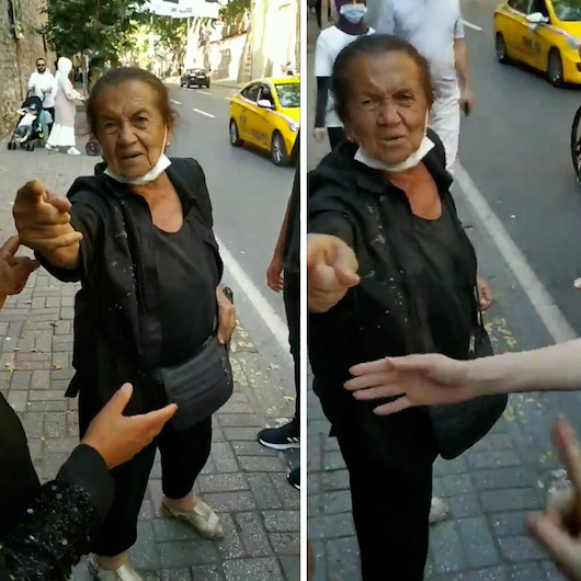 Beşiktaşta yaşlı kadın başörtülülere hakaretler yağdırdı