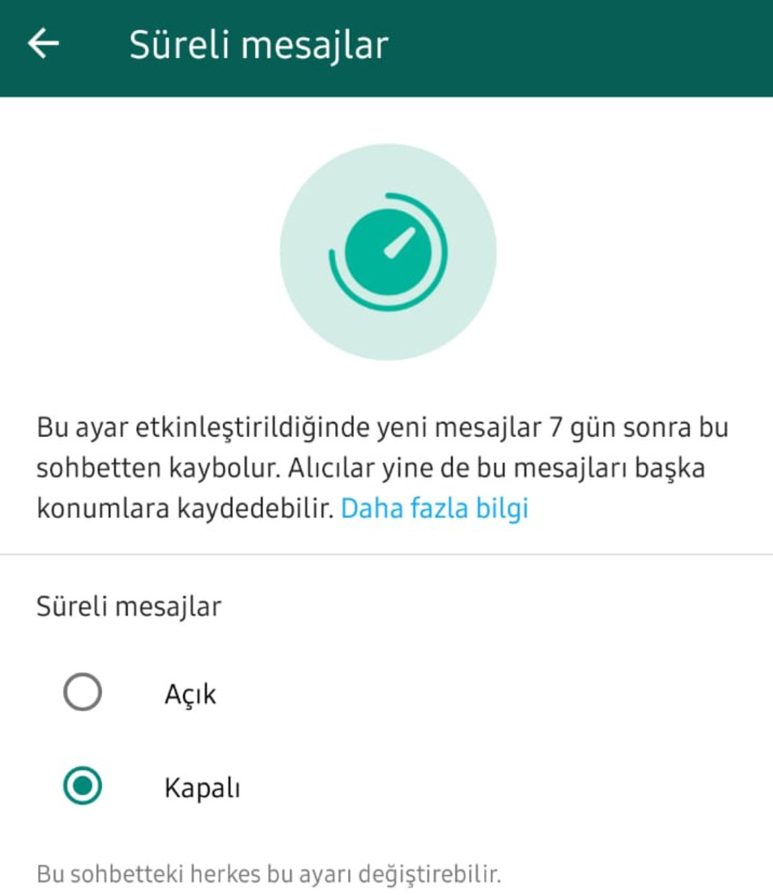 WhatsApp'ın Kaybolan Mesajlar özelliğinde mesajların iletildiği WhatsApp hesabına 7 gün giriş yapılmazsa içerikler otomatik olarak siliniyor.