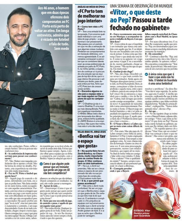 Vitor Pereira ile Pep Guardiola'nın arasındaki taktik ilişkisini anlatan haber