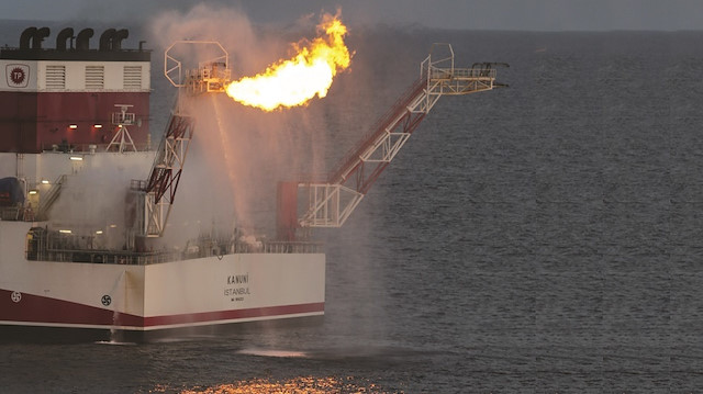 320 milyar metreküplük doğal gaz törenle ilk kez yakıldı.