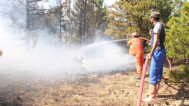 Karaman'daki yangına ekiplerin müdahalesi sürüyor. 