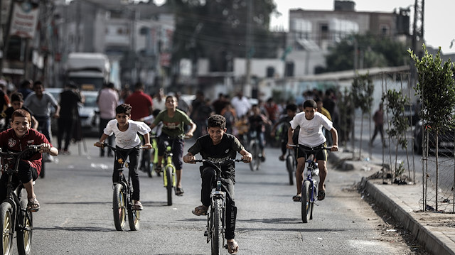غزة...سباق دراجات للأطفال للمطالبة بوقف "تسليح إسرائيل"