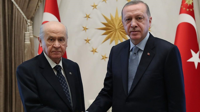 MHP Genel Başkanı Devlet Bahçeli ve Cumhurbaşkanı Recep Tayyip Erdoğan
