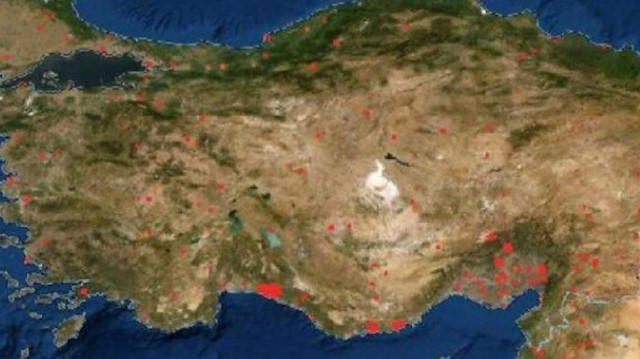 ​NASA Türkiye'deki orman yangınlarının uydu görüntülerini paylaştı.