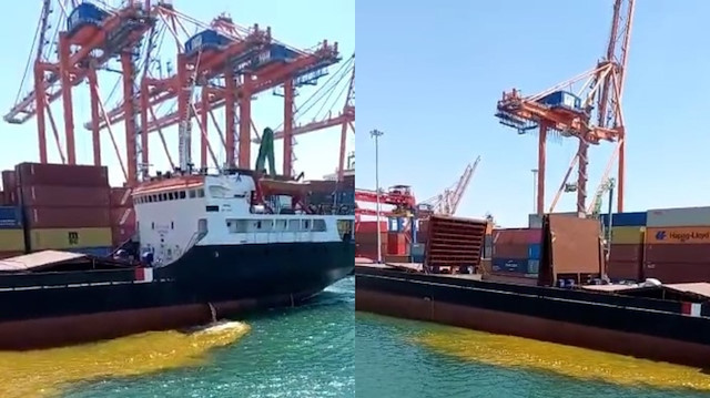 Mersin'de denize paslı suyunu boşaltan gemiye 1.3 milyon TL ceza