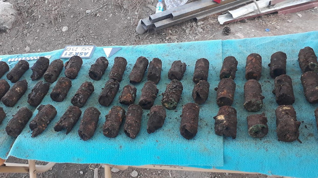 Arkeoloji kazısında Osmanlı dönemine ait 750 adet el bombası bulundu