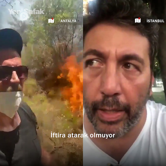 Yangına niye asker polis müdahale etmiyor diyen Emre Kınaya yerel halktan tepki: Herkes burada oturduğun yerden konuşma