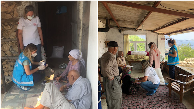 Yangından etkilenen Manavgatlılara evlerinde sağlık taraması ve psikolojik destek