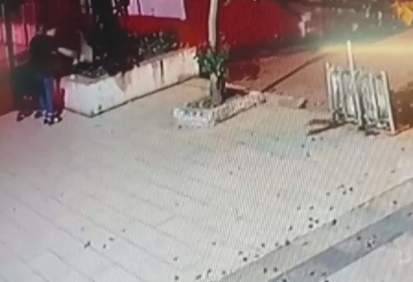 Şüphelinin kediyi yerden yere vurma anları da kameraya yansıdı